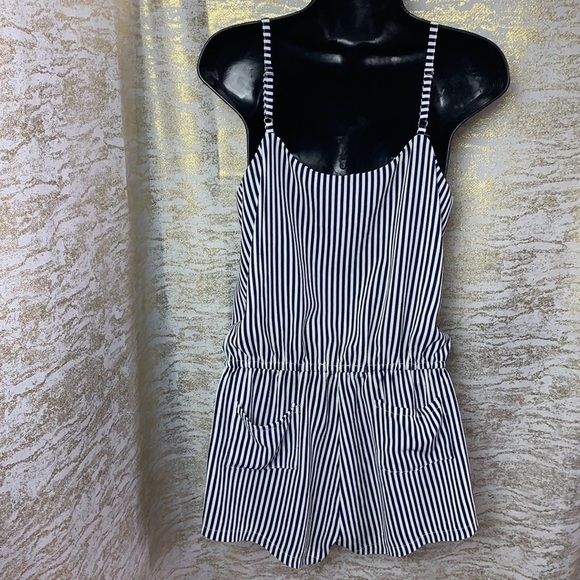 NEON Hart Striped Printed Drawstring Waist Front Button Rompers Size S - Picture 8 of 16